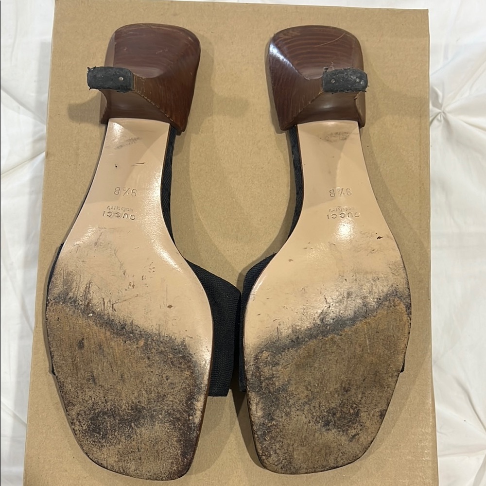 Gucci Black Mules with Textured Strap - Picture 3 of 4